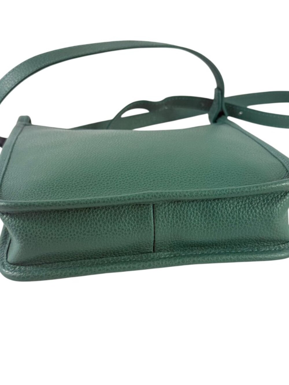 LONGCHAMP Le Foulonne Teal Leather Small Crossbody Shoulder Bag Made in France - Picture 4 of 15